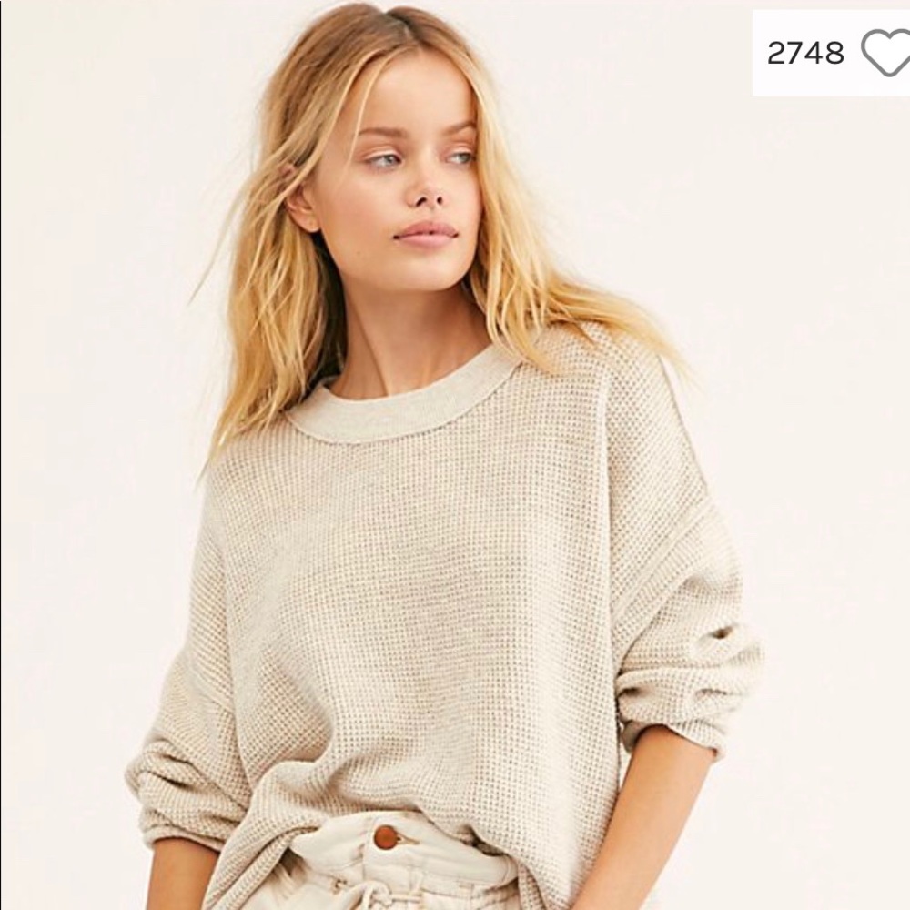 Free people - oatmeal cable knit sweater